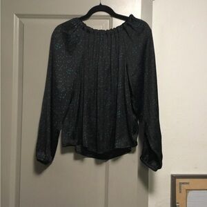 GAP Black Pleated Relaxed Blouse